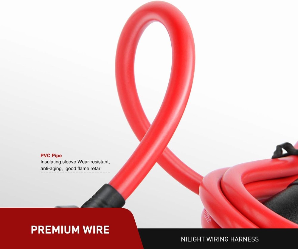 Nilight Cigarette Lighter Extension Cord Cable 6ft Red