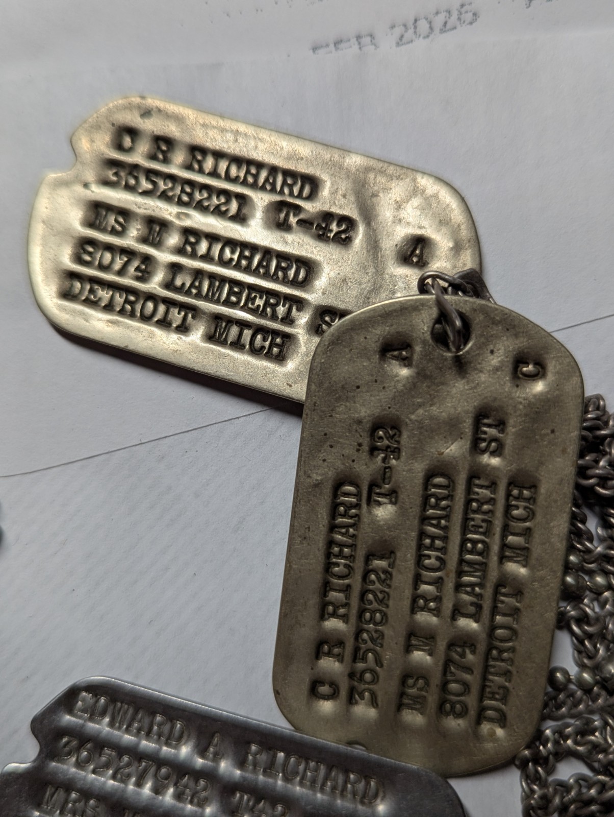 WW2 US Army / USN Dog Tag Pairs to Same Man - Andrew Norman Richard & Brothers?