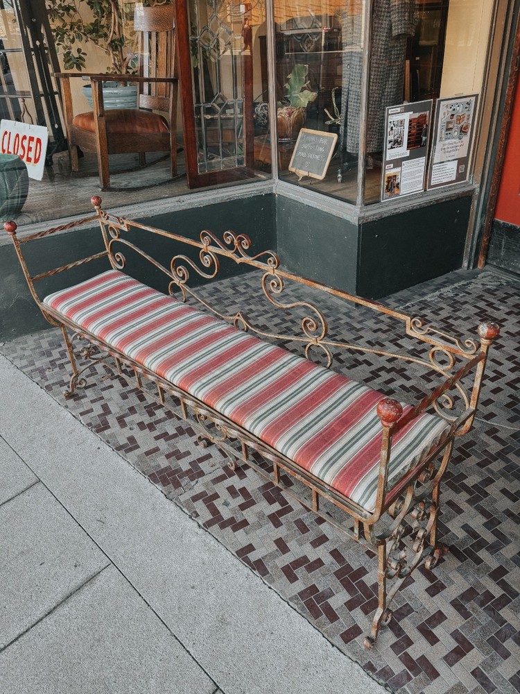 Antique Wrought Iron Bench