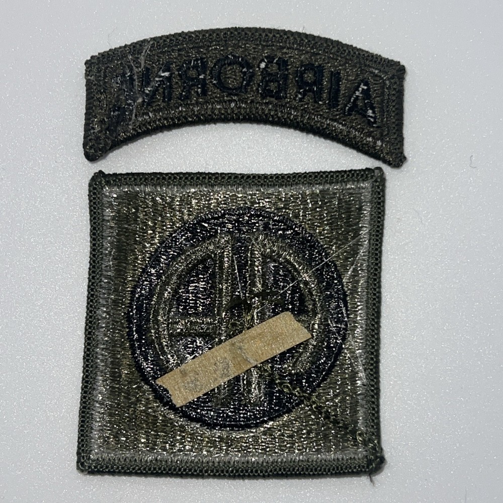82nd AIRBORNE DIVISION PATCH / TAB SET - OD Olive