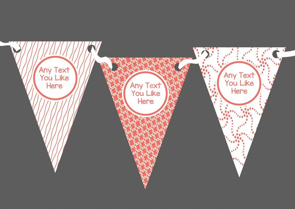 Coral Mixed Patterns Personalised Wedding Venue or Reception Bunting