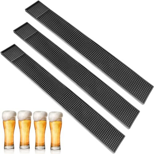 3 Pcs Bar Service Spill Mat Flexible Rubber Mat Counter Bar Pad for Bartender