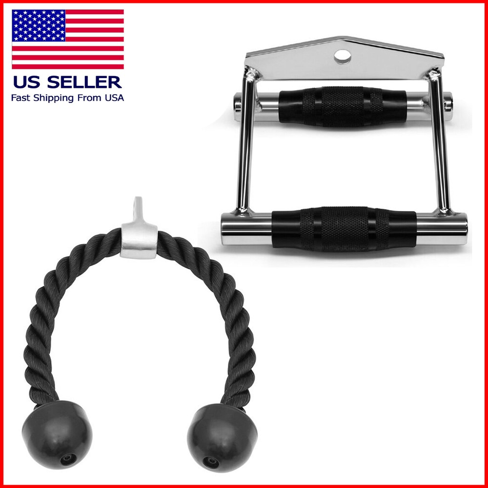 Tricep Rope Pull Down Press Cable Attachment Double D Row Home Gym Exercise Pro