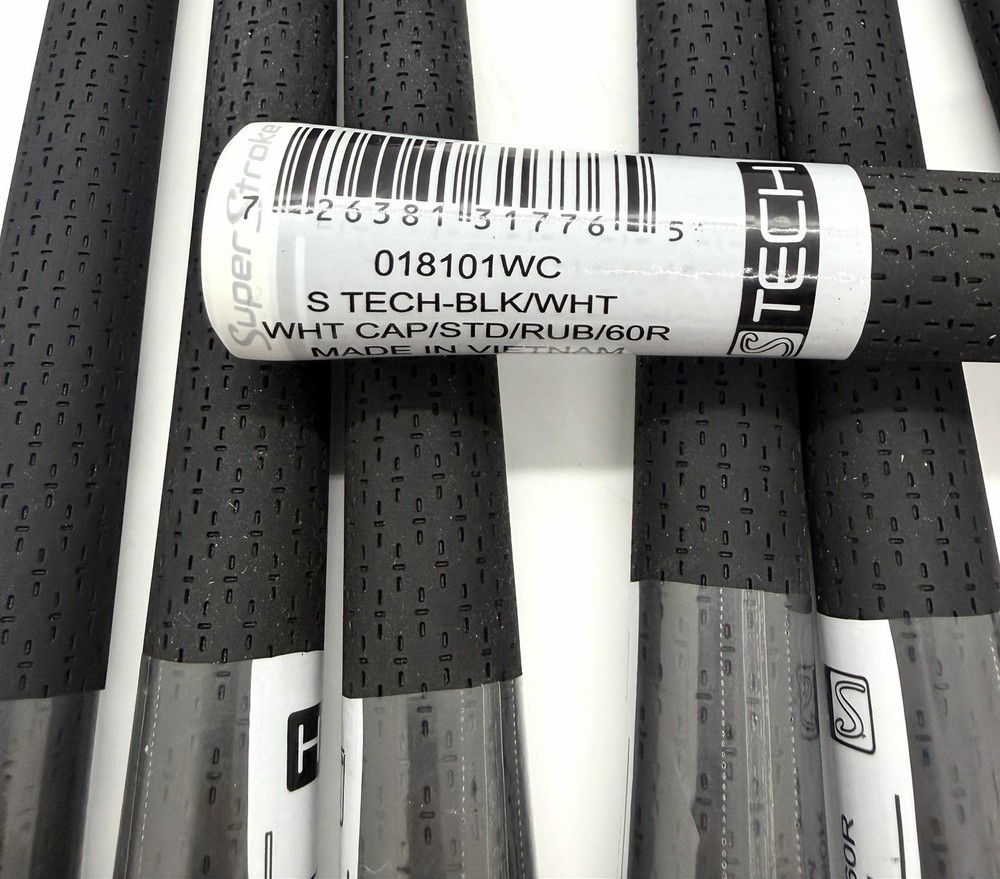 Super Stroke WHITE CAP S-Tech Black Standard Grips x 10