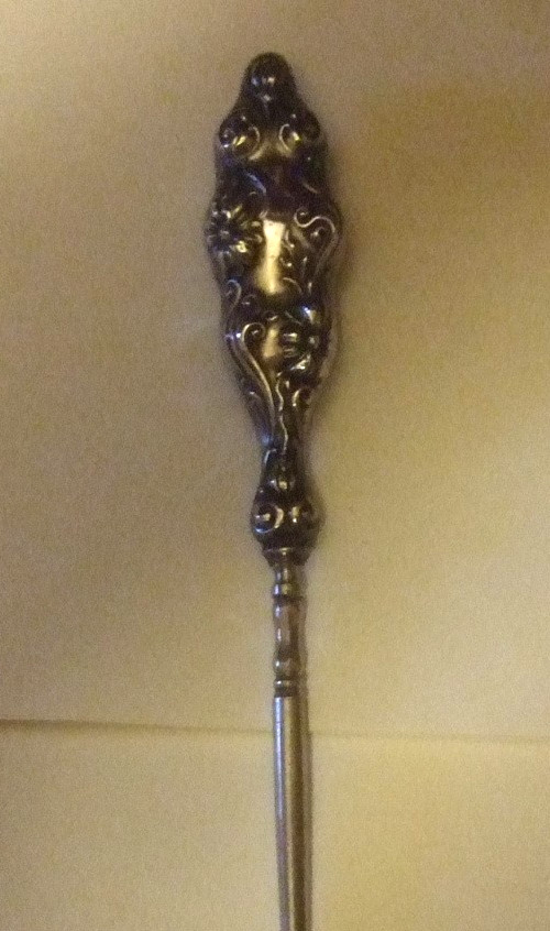 Sterling Button Hook Antique Repousse Sterling Vanity Heirloom