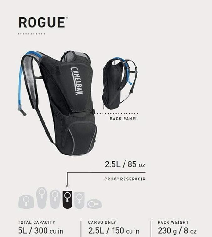 Rogue Hydration Pack 85oz, Black/Graphite