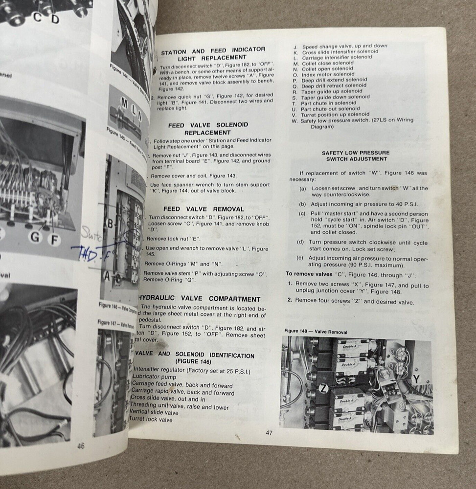 Hardinge AHC Automatic Chucker & Bar Machine Maintenance Manual