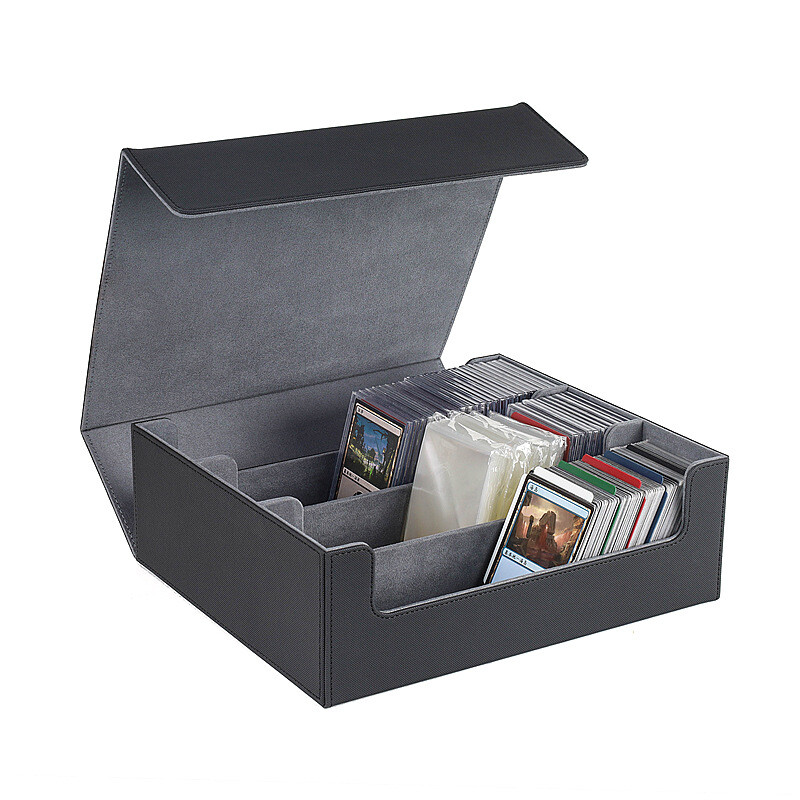 Leather Material Deck Box Card Storage Box 1800+ Card Storage Magnetic Closure