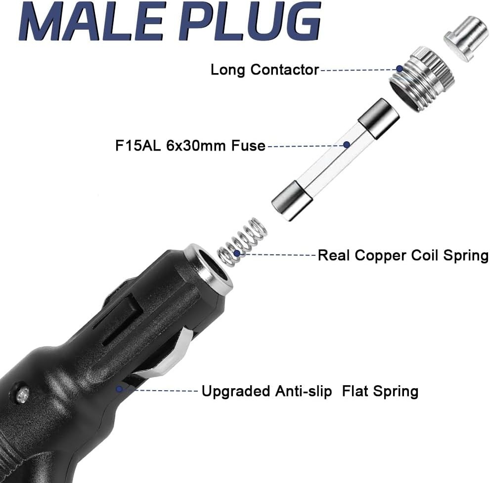 Cigarette Lighter Splitter, 12v Splitter Adapter for Car, Supports Fast Charging