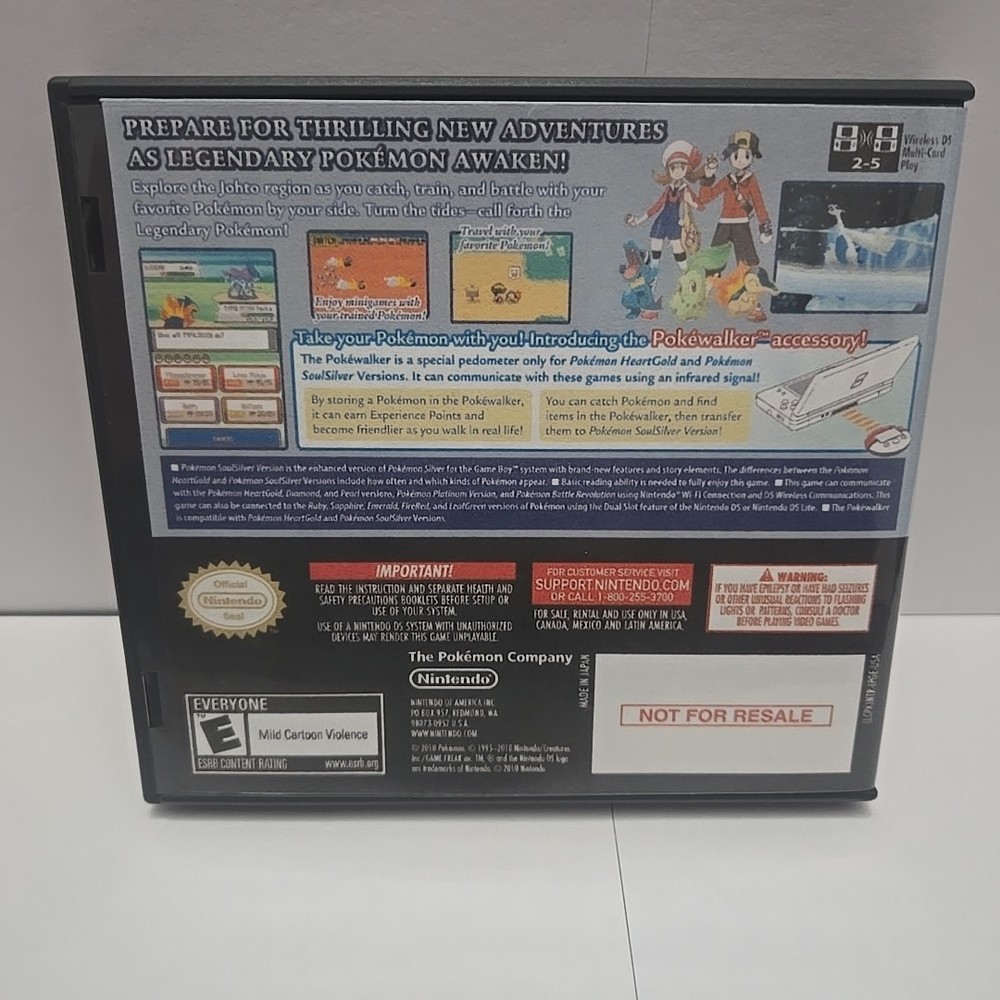 Replacement Case For Pokemon Soul Silver Version Nintendo DS