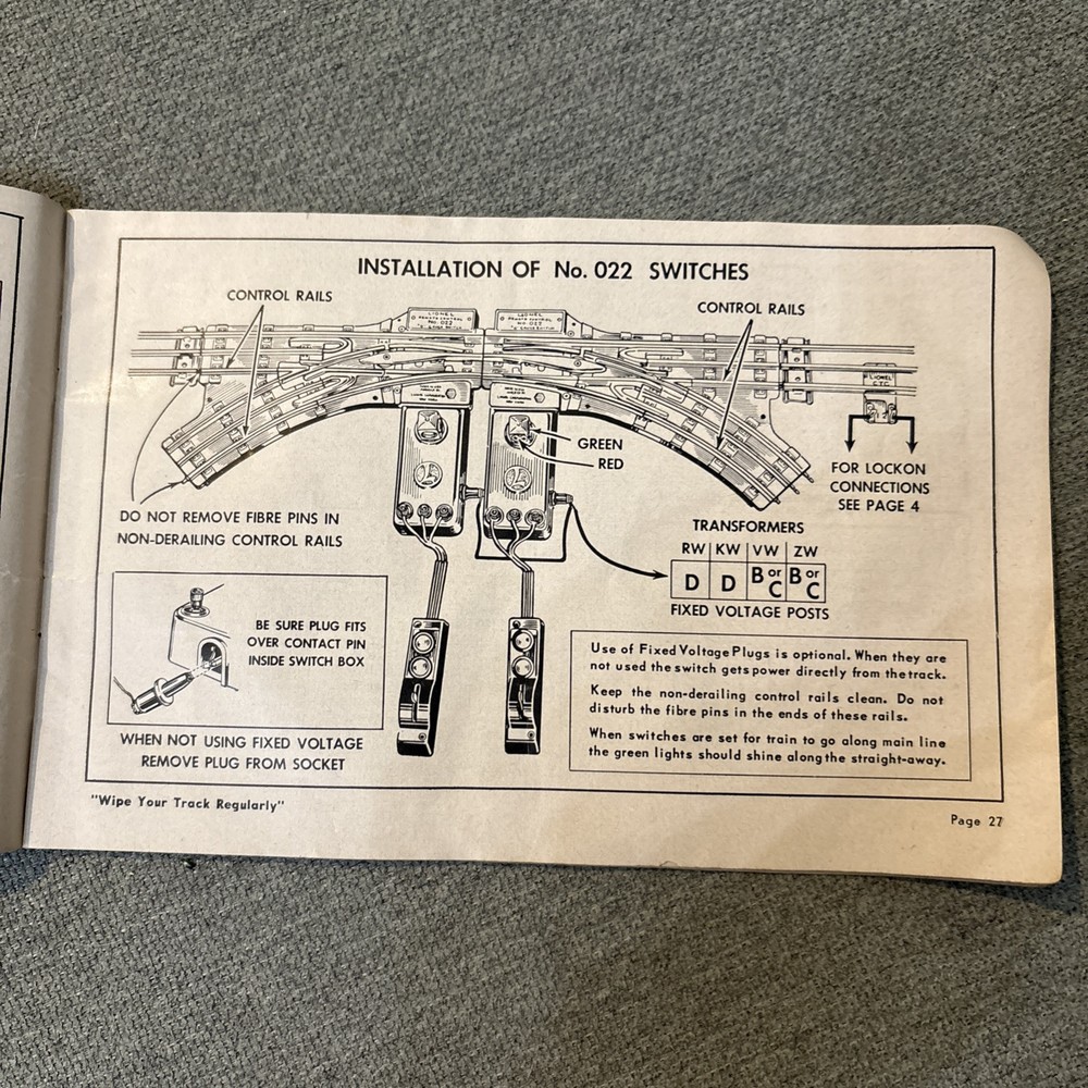 Lionel Trains instructions for assembling & operating booklet from 1952. Missing