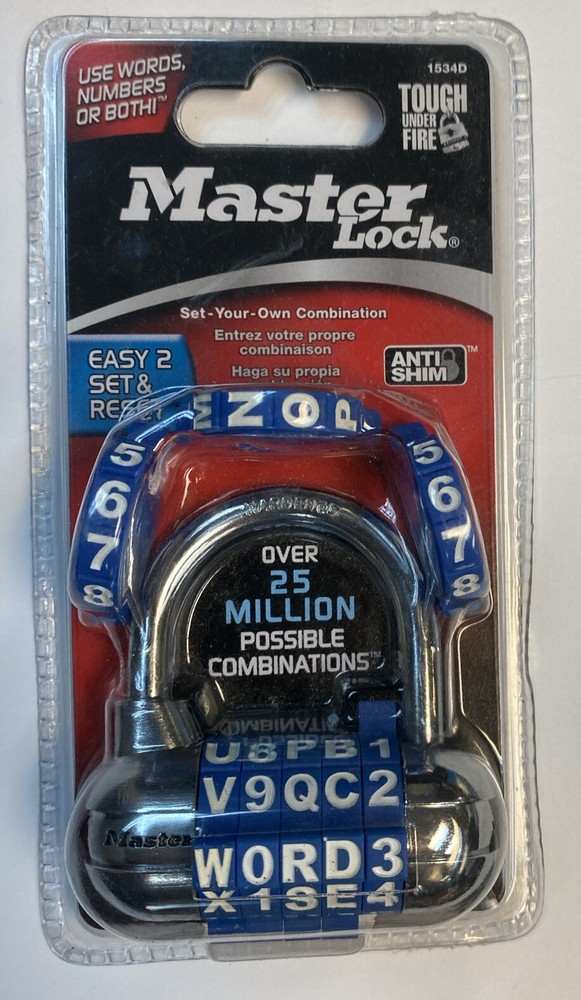 Set Your Own Alphanumeric Combination Padlock, Master Lock