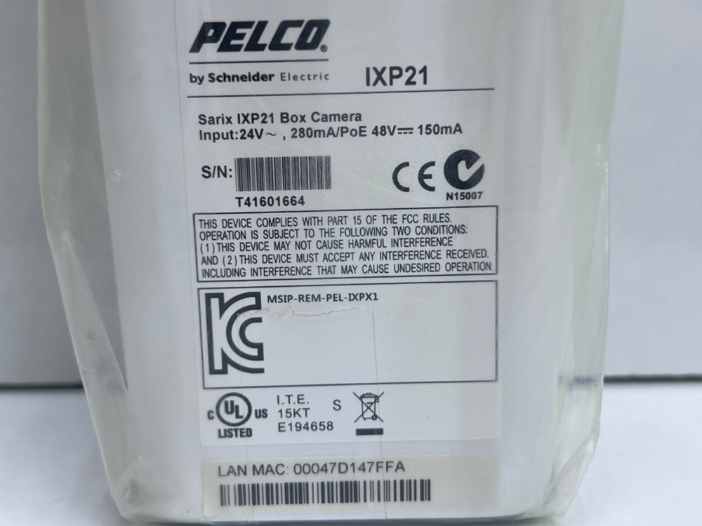 PELCO IXP21 SARIX BOX CAMERA BY SCHNEIDER ELECTRIC