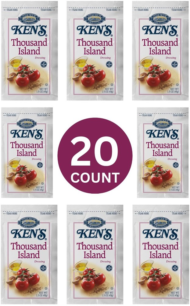20 Count | Salad Dressing Packets | Individual Single Serve Salad Dressing