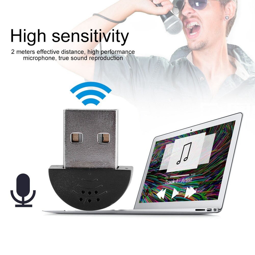 USB Mini Studio Speech Microphone Recording Audio MIC Adapter For Computer LAM