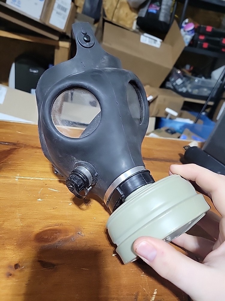 Rubber Black Gas Mask Untested For Costume Or Display
