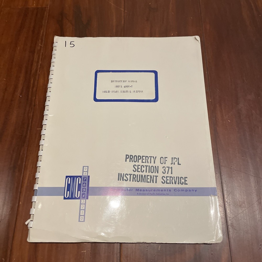 CMC Model 400C-T Solid State Digital Printer Instruction Manual