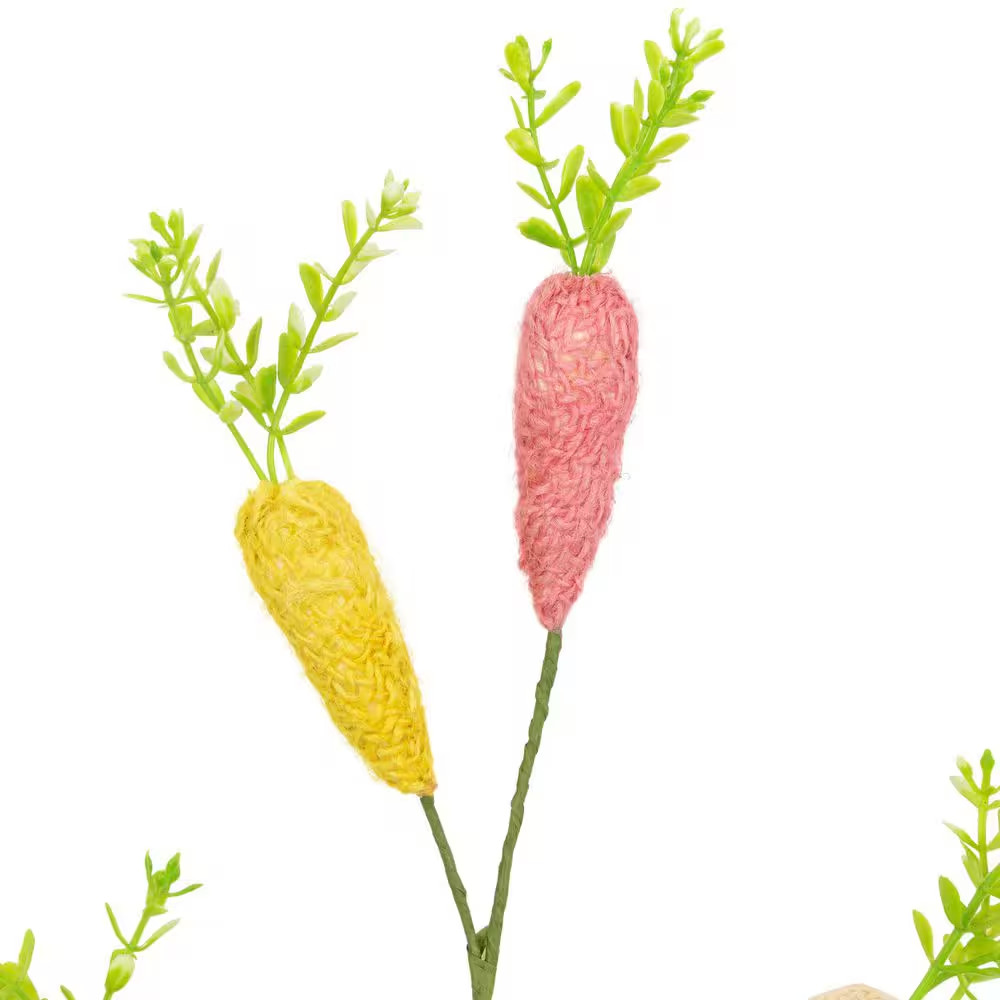 Knitted Carrots Easter Spray-23.75 In.-Multicolor