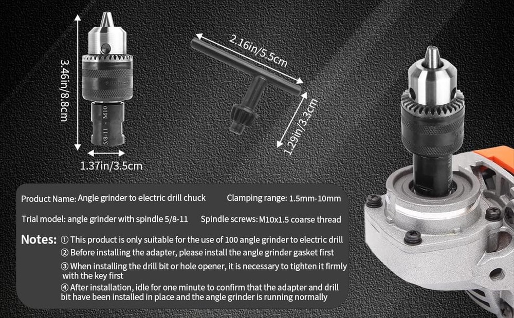5/8-11 Angle grinding machine special conversion chuck, 1.5-10mm diameter met...