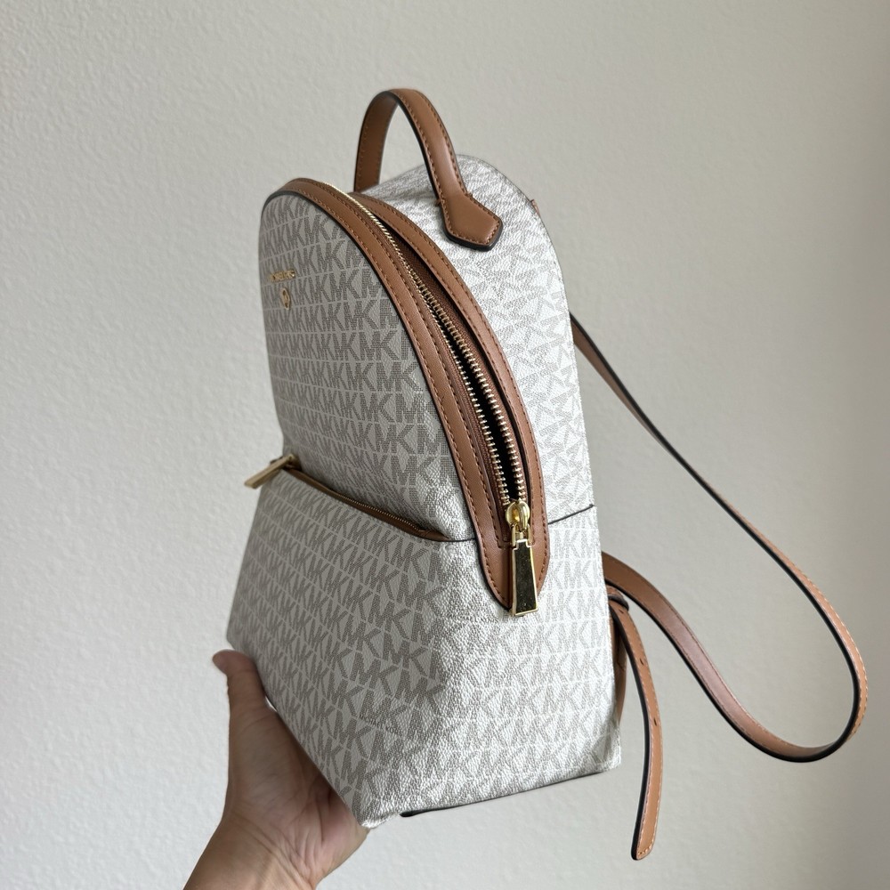 Michael Kors Valerie Medium Logo Backpack Vanilla NWT