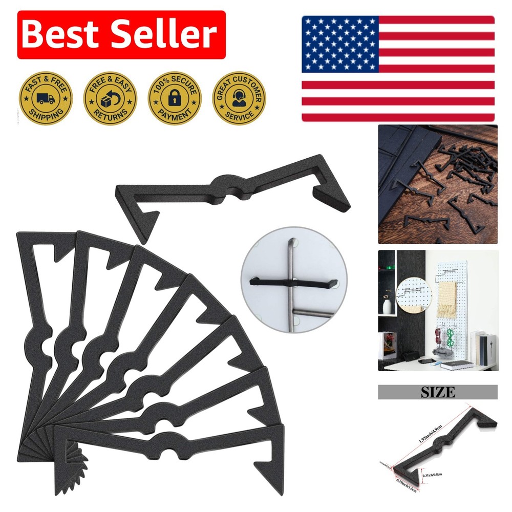 50 Pack Black Pegboard Hook Locks - Durable Retainers for Stable Organization