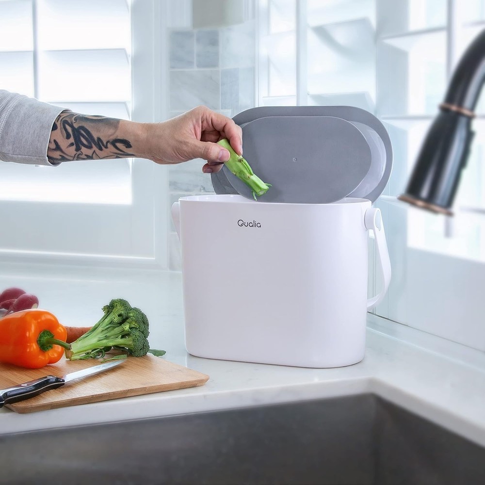 Multi-Purpose Countertop Compost Bin | 4L / 1 Gal ABS Plastic Slim Shape