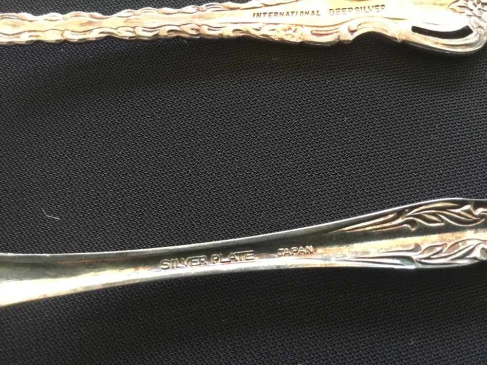 Silver Plated Scalloped Edge Serving Spoon and Fork
