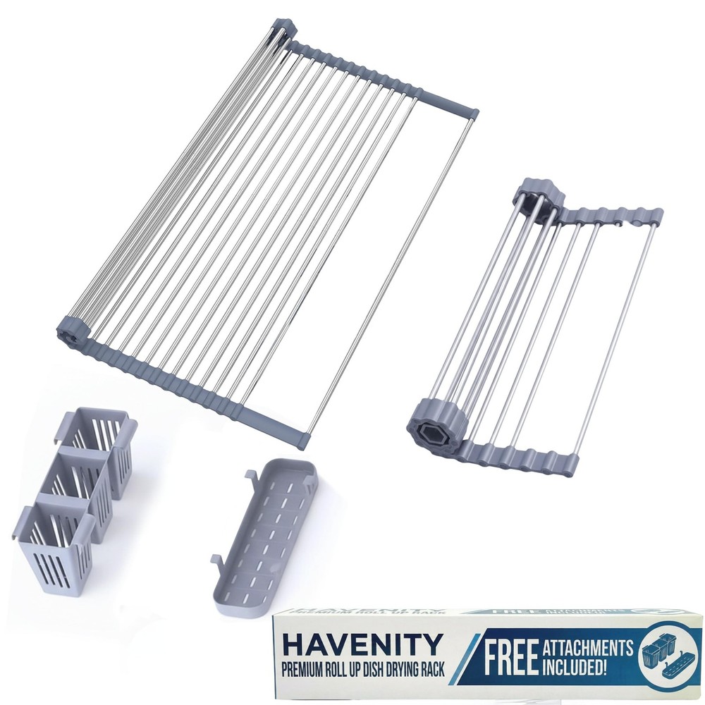 Havenity™ Expandable Roll Up Dish Drying Rack for Small Sinks - Expandable