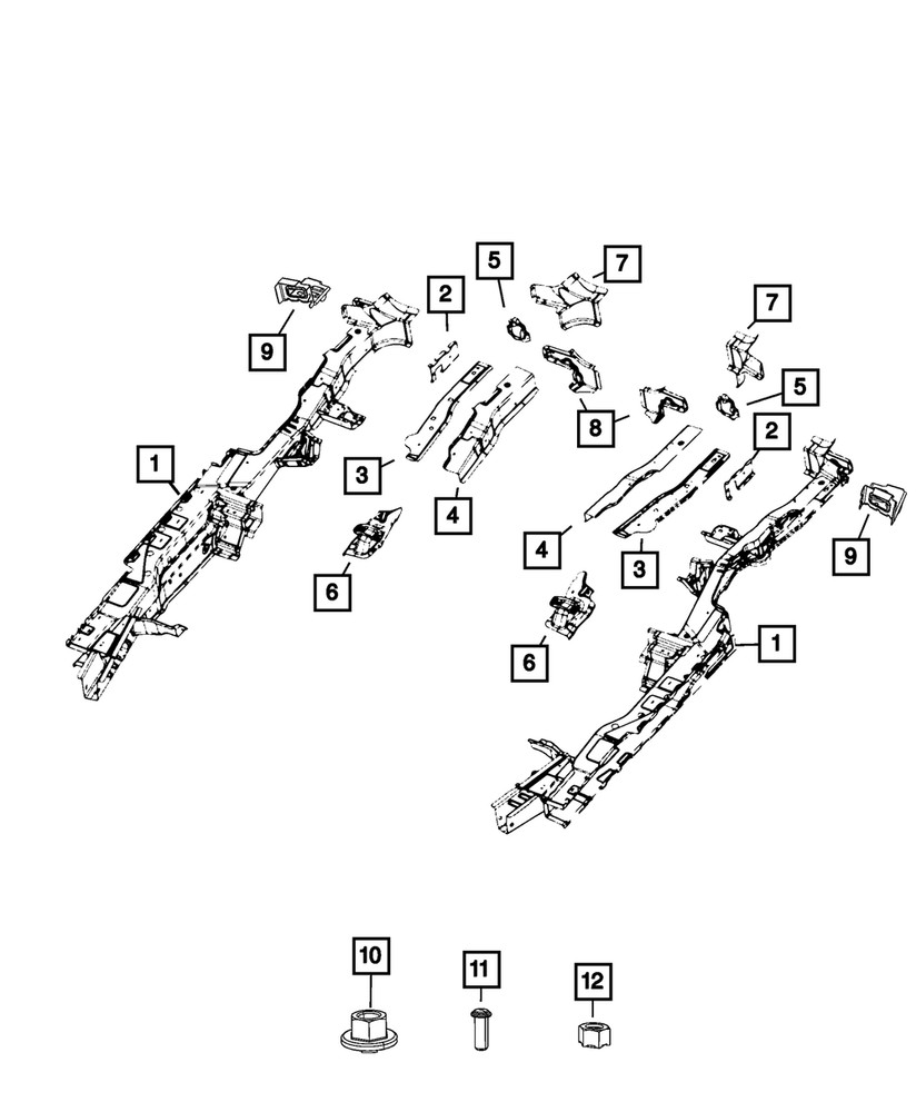 Genuine Mopar Rear Rail Gusset Left 68226871AB