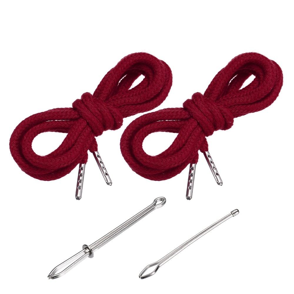 2pcs 51 Inch Replacement Drawstring Cords with Threaders, Claret
