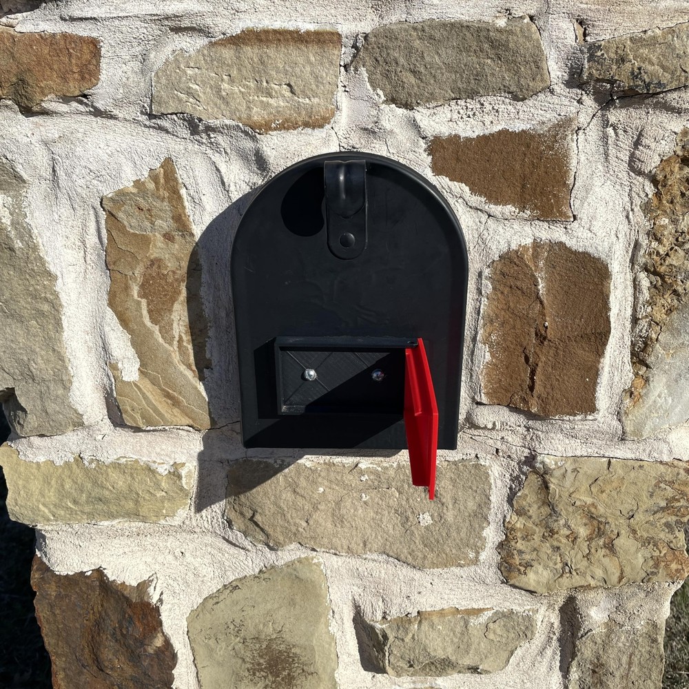 Solid Red Mailbox Flag Front Mount Left or Right Opening Solution 4.02 x 2.27...