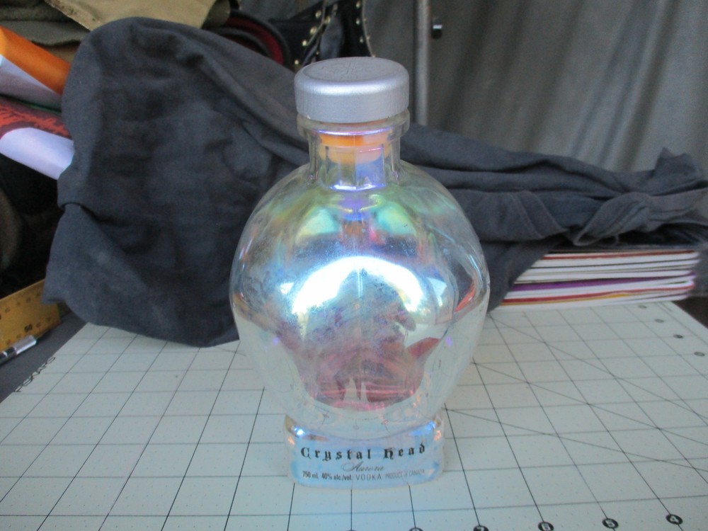 CRYSTAL HEAD AURORA, Glass Skull Vodka Bottle – Empty