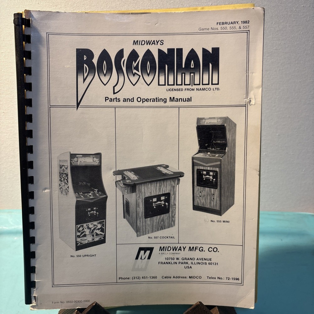 Midway Bosconian Arcade Manual