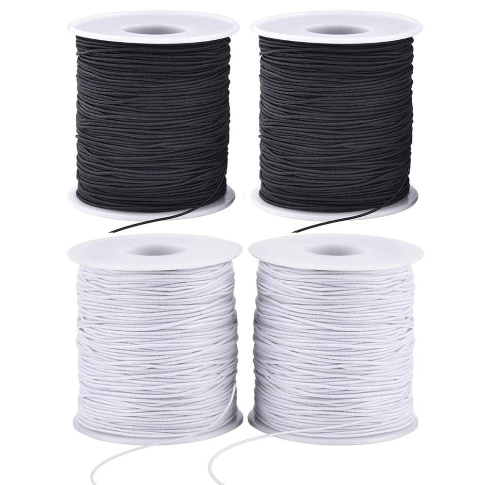 Stretchy String for Bracelets, 4 Rolls 1 mm Sturdy Elastic String Elastic Cor...