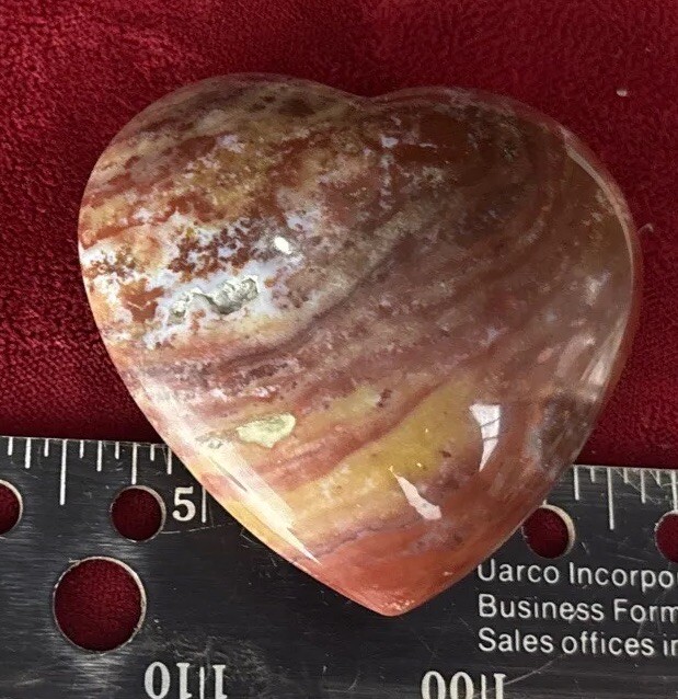 2 inch petrified wood heart