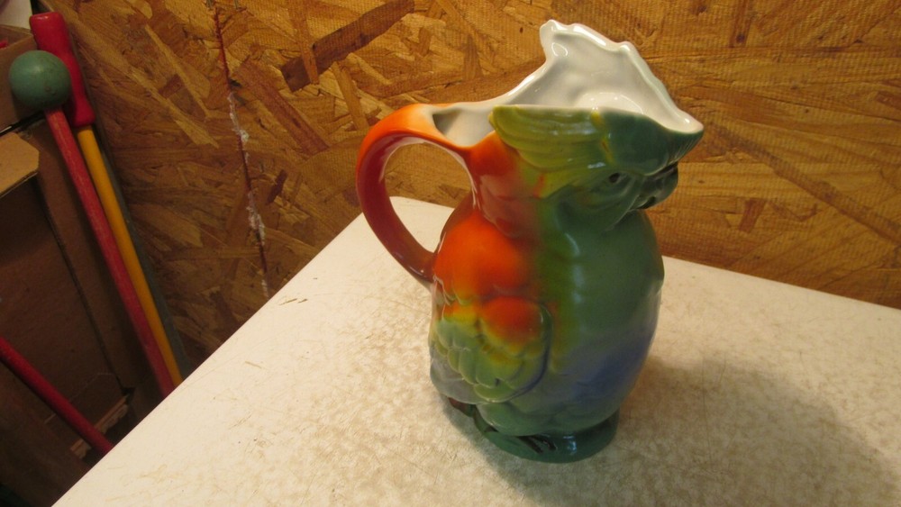 Antique Porcelain Parrot Pitcher