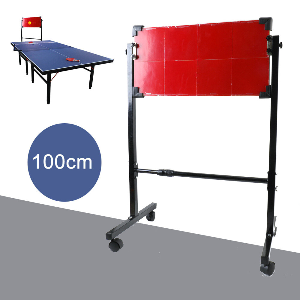 66x33cm Ping Pong Table Return Board,Self-Training,Robust Steel Frame & Wheels