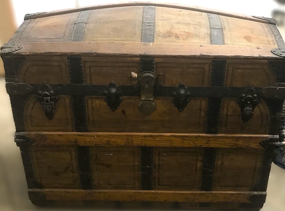 Crouch & Fitzgerald Steamer Trunk Dome Top