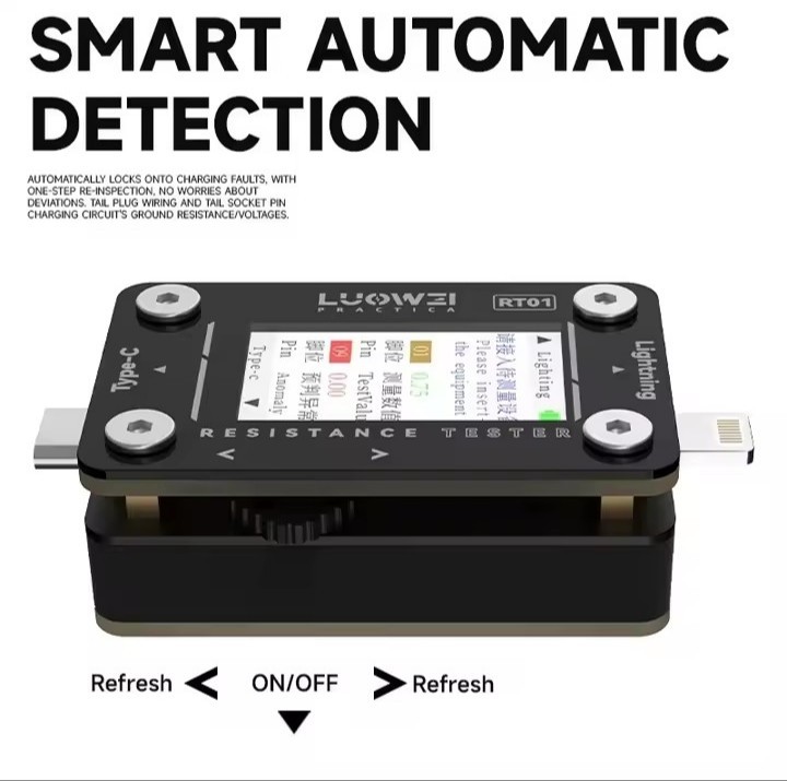 LUOWEI LW-RT01 Tail Insert Tester Mobile Phone Type-C Lighting Dock Tool