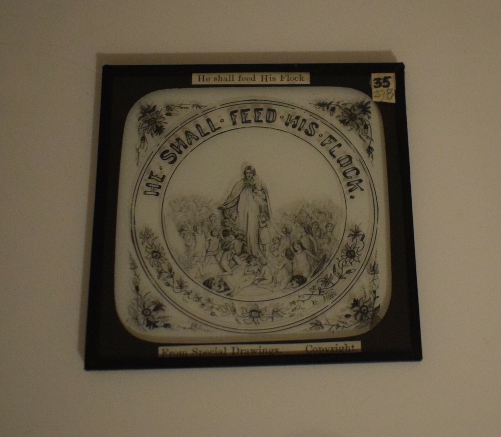 Magic Lantern Slide HE SHALL FEED HIS FLOCK C1910 RELIGIOUS ILLUSTRATION
