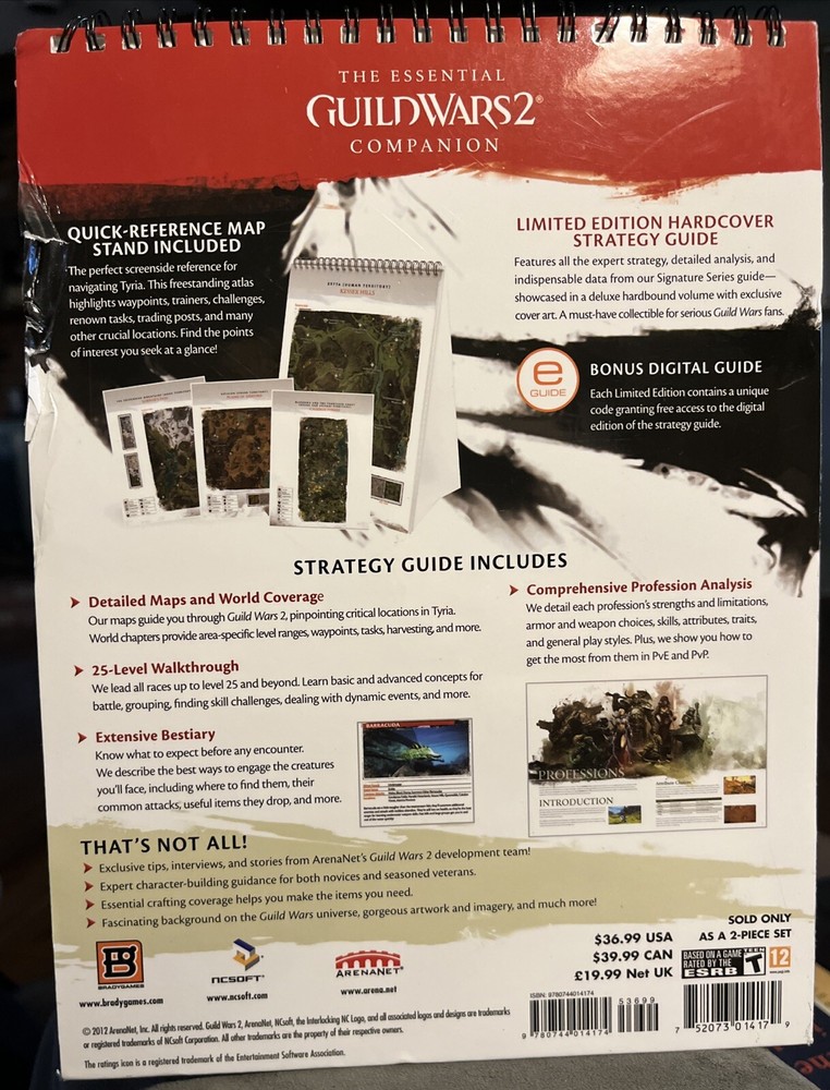 Guild Wars 2 Quick Reference Map Stand ONLY | Spiral Standup Strategy Guide Book