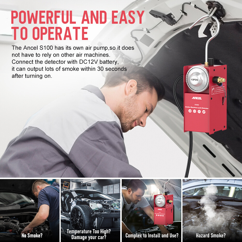 ANCEL EVAP Smoke Machine Leak Detector Vacuum Tester Pipe Diagnostic Tool Car