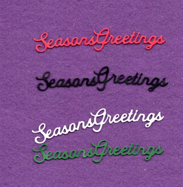 SEASON'S GREETINGS # 4 Christmas die cuts scrapbook cards