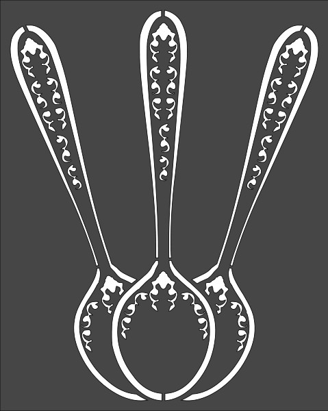 8"x9.5" Clear Plastic Stencil - Spoons (MH118)*****