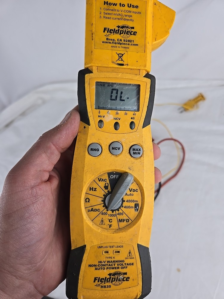 Fieldpiece HS35 Digital Stick Meter & ACH4 Clamp Ohms Temp