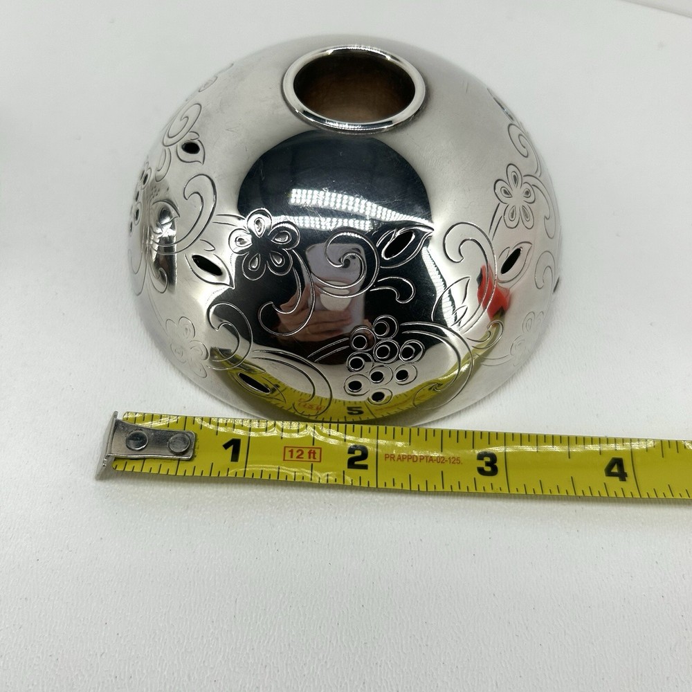 Gorham VTG Rare E-PYC252 Silver Plate Pierced Candle Holder Stick Round Shape