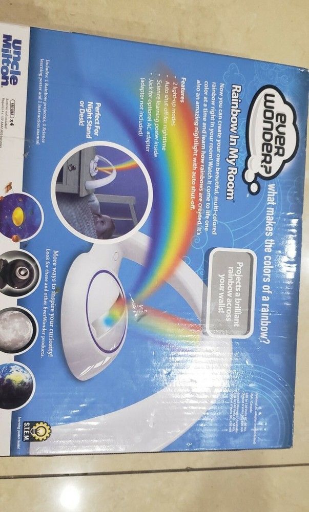 Rainbow In My Room Tabletop Décor Night Light Projector - Uncle Milton learning
