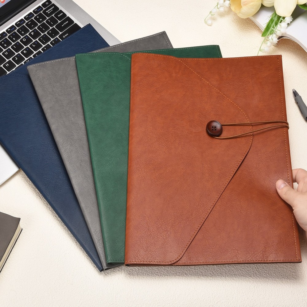 2Pcs PU Leather A4 File Folder, Waterproof Envelope Holder, Blue
