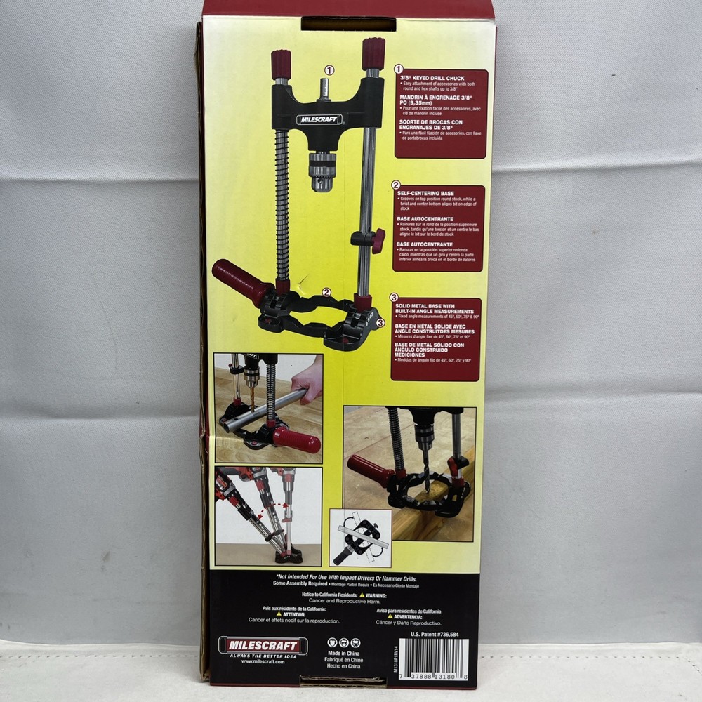 Milescraft 1318 DrillMate Portable Drill Guide - Drill Guide Attachment - New