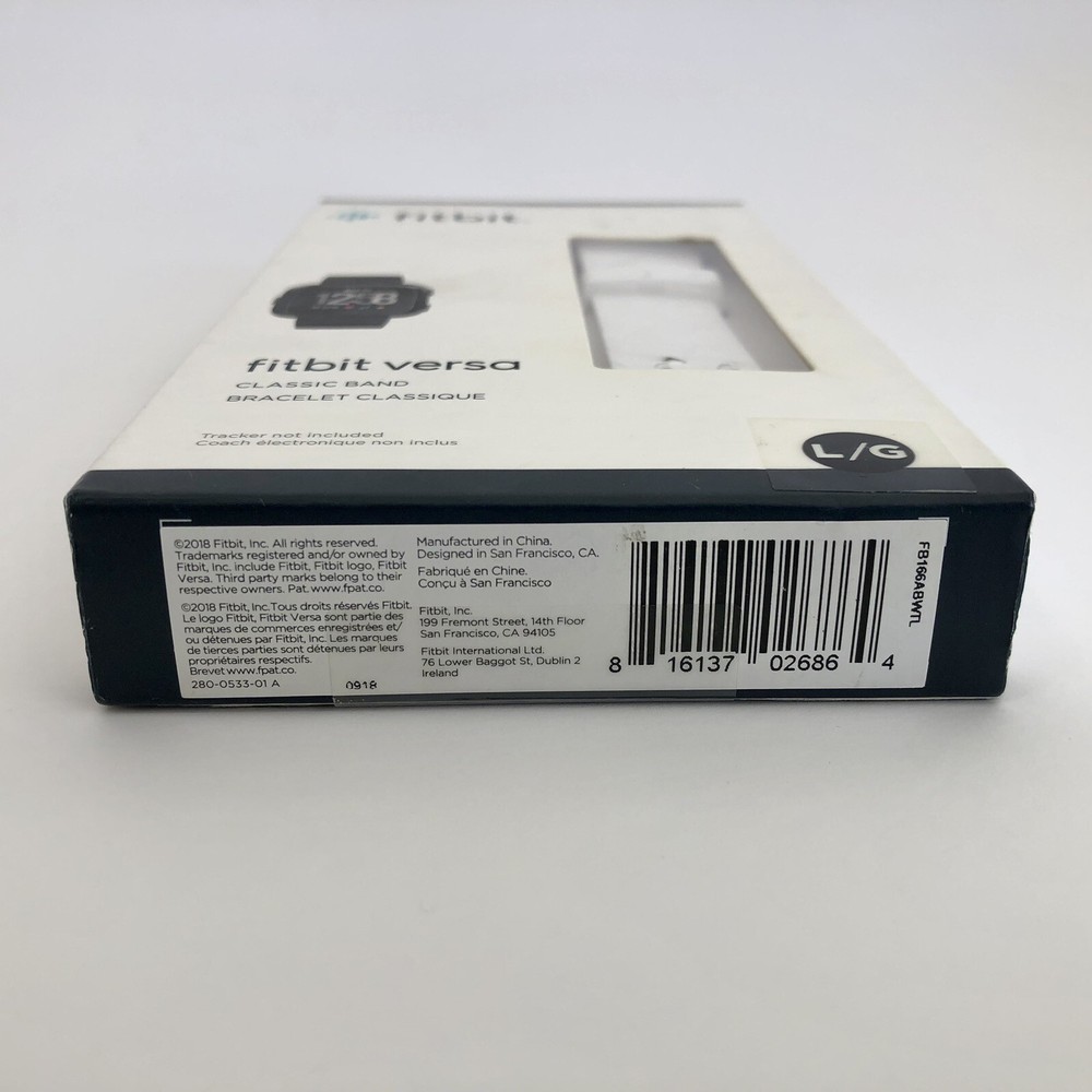 fitbit versa Classic Band Replacement White Large L New Authentic Strap Bracelet